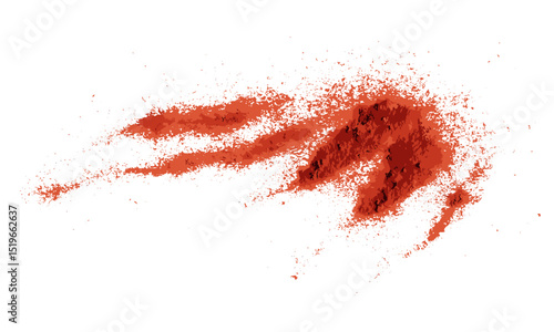 Red paprika powder pile on white background, vector illustration, spice powder, paprika spice, seasoning ingredient, culinary spices, cooking seasoning, white background.