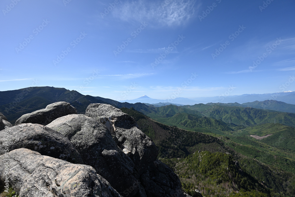 Obraz premium Climbing Mount Mizugaki, Yamanashi, Japan