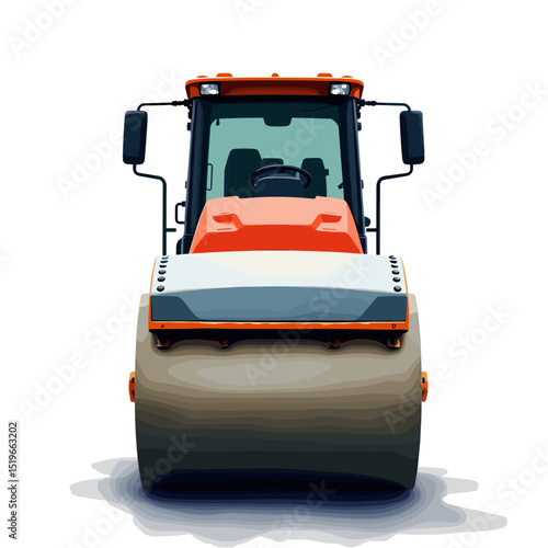 Front view of a construction roller, showcasing industrial design and functionality, on a plain white background concept