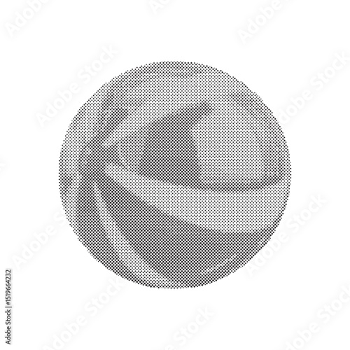 Inflatable ball in retro halftone grunge style on isolated white background in vector