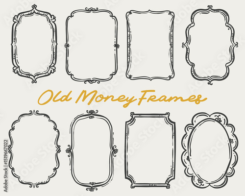 Beautiful Old Money, Whimsical Frames Vector Set