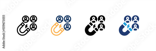User Engagement icon set multiple style collection. Vector illustration.