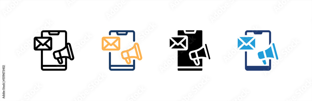 Mobile Marketing icon set multiple style collection. Vector illustration. Mobile Marketing icon set multiple style collection. Vector illustration.