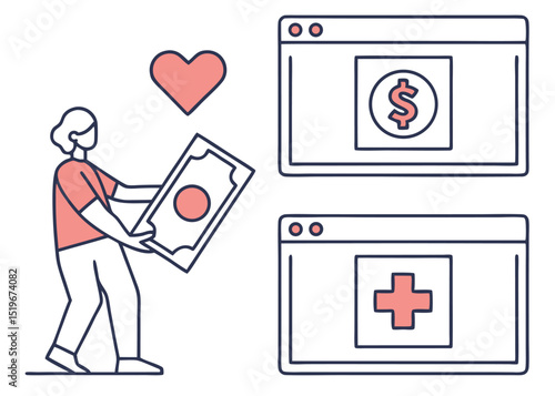 clean user interface icons for online donation interface