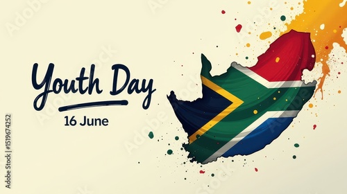 greeting card for Youth Day in South Africa, bold lettering 