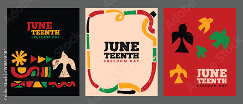 Juneteenth Freedom Day Celebration Posters Set