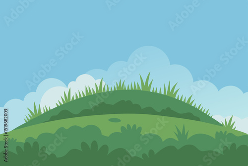 Serene Green Hill Landscape Nature's Peaceful Panorama