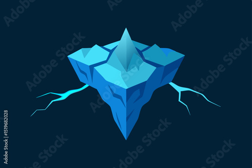 Frozen Peaks A Stunning Iceberg Illustration with Electrical Energy