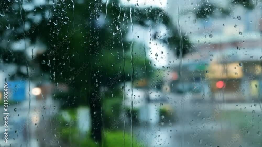 Rain-Kissed Windowpane View Rain-Kissed Windowpane View