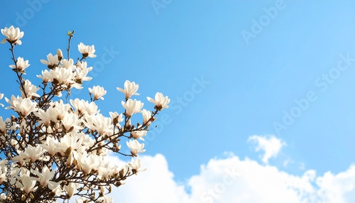 Wallpaper Mural Stunning white magnolia tree with blooming flowers, under a bright blue sky. Torontodigital.ca