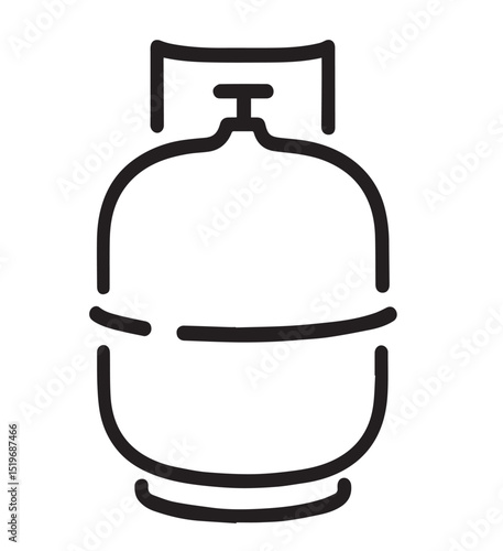 Gas Cylinder Icon – Line Art of Propane or LPG Tank