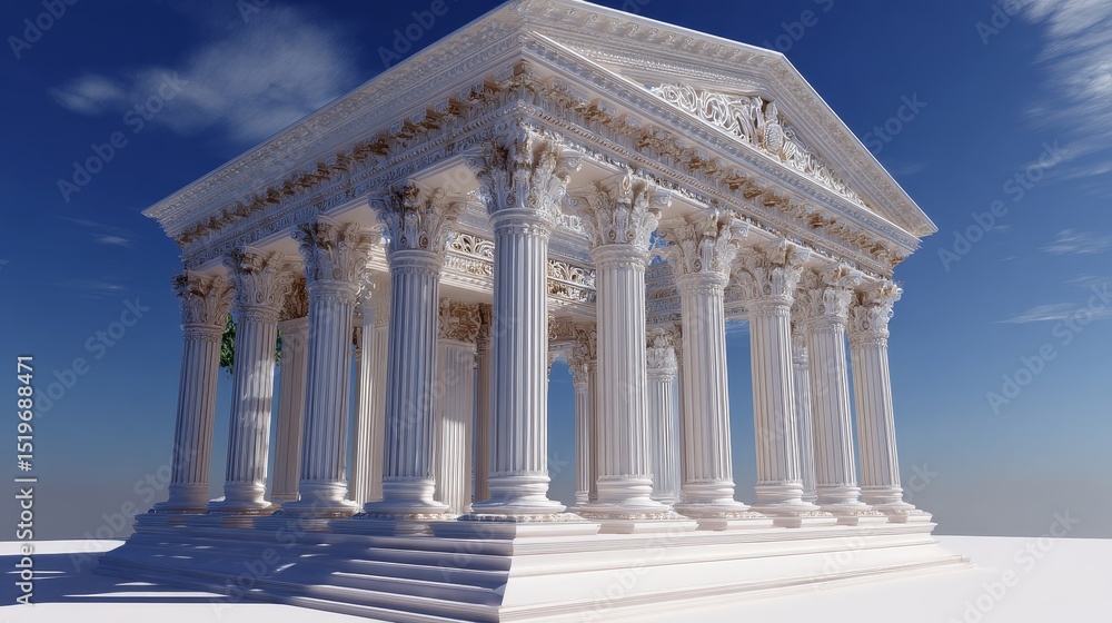 Obraz premium Classical Temple under a bright sky