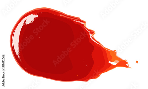 Tomato puree texture, red ketchup spilled isolated on white background, vector illustration, organic food, cooking spill, fresh sauce, kitchen texture, food photography, sauce splash.