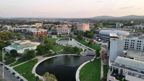 Aerial Drone Tour of Big Spring Park, Huntsville, Alabama