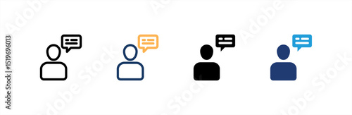 Talk icon set multiple style collection. Vector illustration.