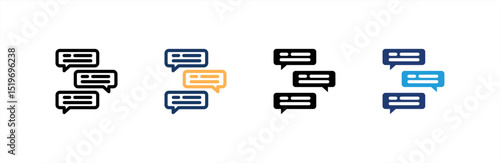 Dialogue icon set multiple style collection. Vector illustration.