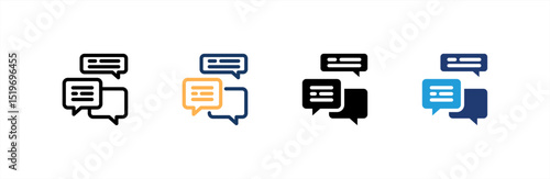 Conversation icon set multiple style collection. Vector illustration.