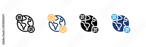 Conference icon set multiple style collection. Vector illustration.