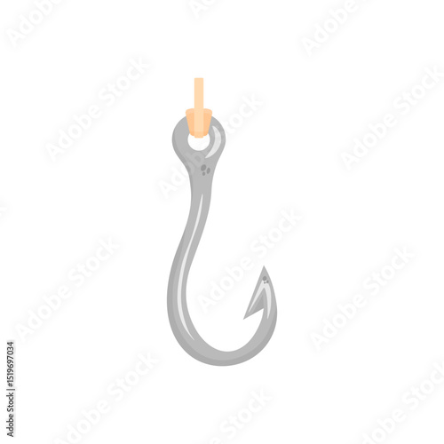 Fishing hook. Beautiful hand drawn hook.