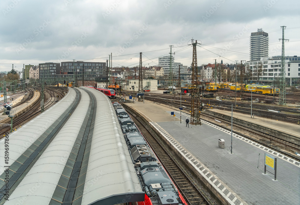 Fototapeta premium Railroad scenery in Ulm