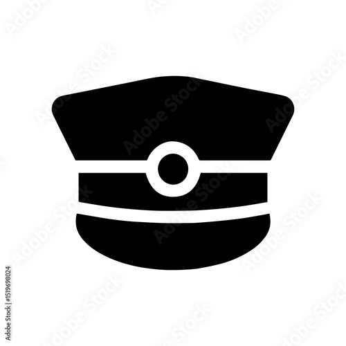 Train conductor hat icon in transparent background

