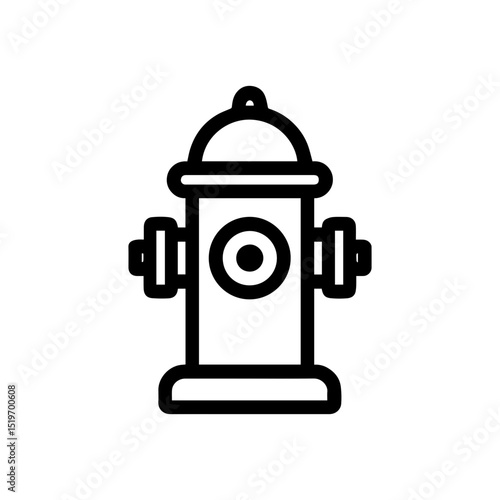 Fire hydrant icon with transparent background emergency water supply equipment

