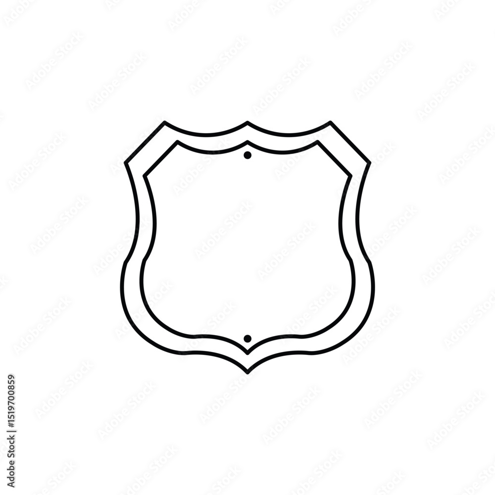Black outline of a classic shield emblem icon on a white background. Simple and elegant, suitable for use in badges, logos, security symbols, signage, or heraldic design Black outline of a classic shield emblem icon on a white background. Simple and elegant, suitable for use in badges, logos, security symbols, signage, or heraldic design
