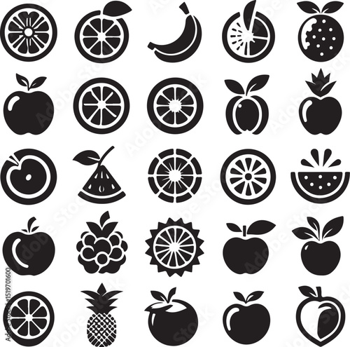 Wallpaper Mural Round Fruit Icon Bundle Torontodigital.ca