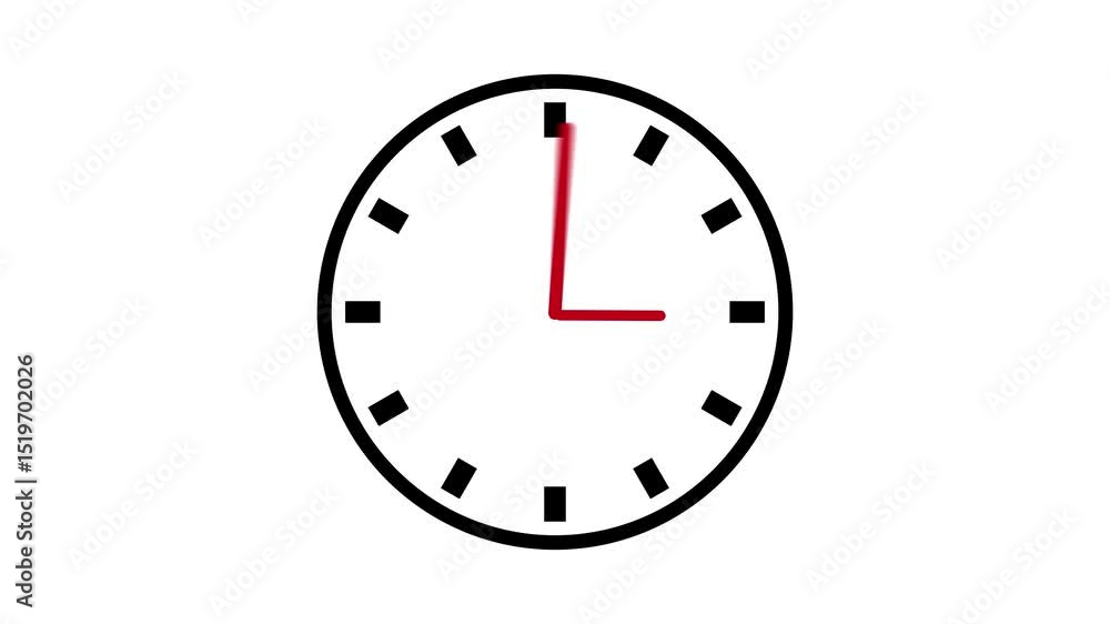 Clock timelapse animation isolated on white background 4K resolution stock video Clock timelapse animation isolated on white background 4K resolution stock video