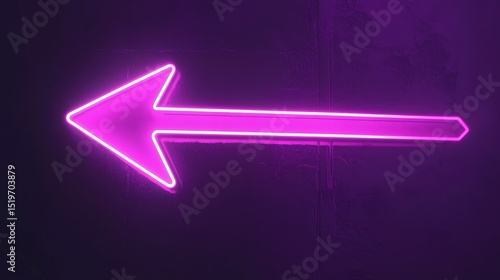 Bright Neon Arrow Illustration in Vibrant Purple Glow