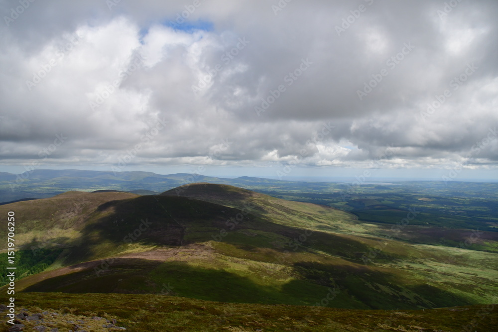 Fototapeta premium Mountain landscape with clouds. Knockmealdown Mountains, Co. Tipperary, Ireland 
