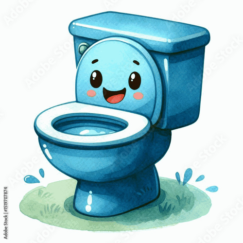 The Necessary toilet isolated watercolor vector illustration svg
