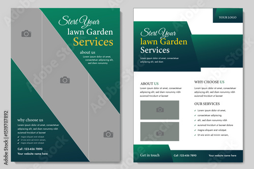 lawn care flyer design template. landscaping and gardening lawn care service flyer, poster, leaflet design lawnmower flyer template.