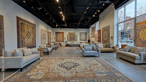 Modern rug gallery with comfortable seating