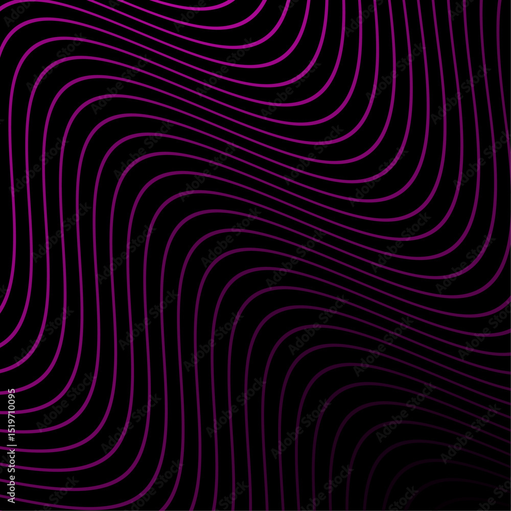 Abstract background with lines and waves. Banner. Element for design isolated on black. Vector background for brochure, booklet, flyer, poster. Pink and black gradient. Purple, dark, night Abstract background with lines and waves. Banner. Element for design isolated on black. Vector background for brochure, booklet, flyer, poster. Pink and black gradient. Purple, dark, night