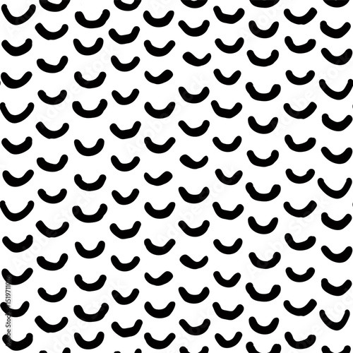 Fish scale seamless pattern in black and white. Vector seamless abstract back...