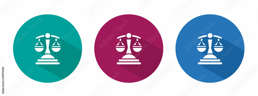 Icon for scales of justice vector illustration in flat. Icon for scales of justice vector illustration in flat.