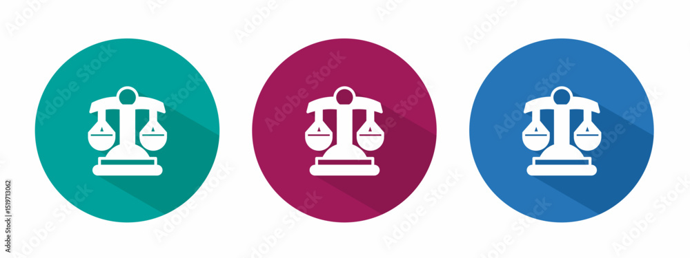 Icon for scales of justice vector illustration in flat. Icon for scales of justice vector illustration in flat.