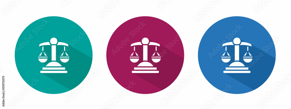 Icon for scales of justice vector illustration in flat. Icon for scales of justice vector illustration in flat.