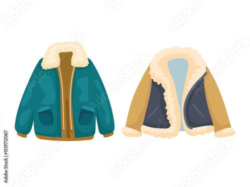 Autumn warm clothes. Autumn, fall. Flat vector clipart, illustration with isolated background.