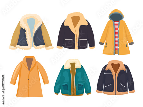 Autumn warm clothes. Autumn, fall. Flat vector clipart, illustration with isolated background.