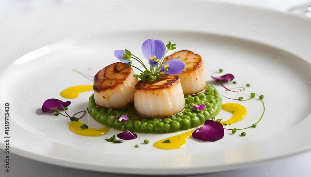 Seared Scallops Delight Exquisite Fine Dining Culinary Art Seared Scallops Delight Exquisite Fine Dining Culinary Art