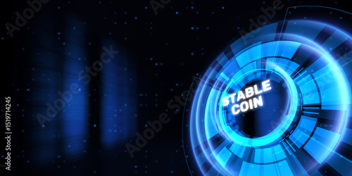Stablecoin cryptocurrency concept digital finance concept.