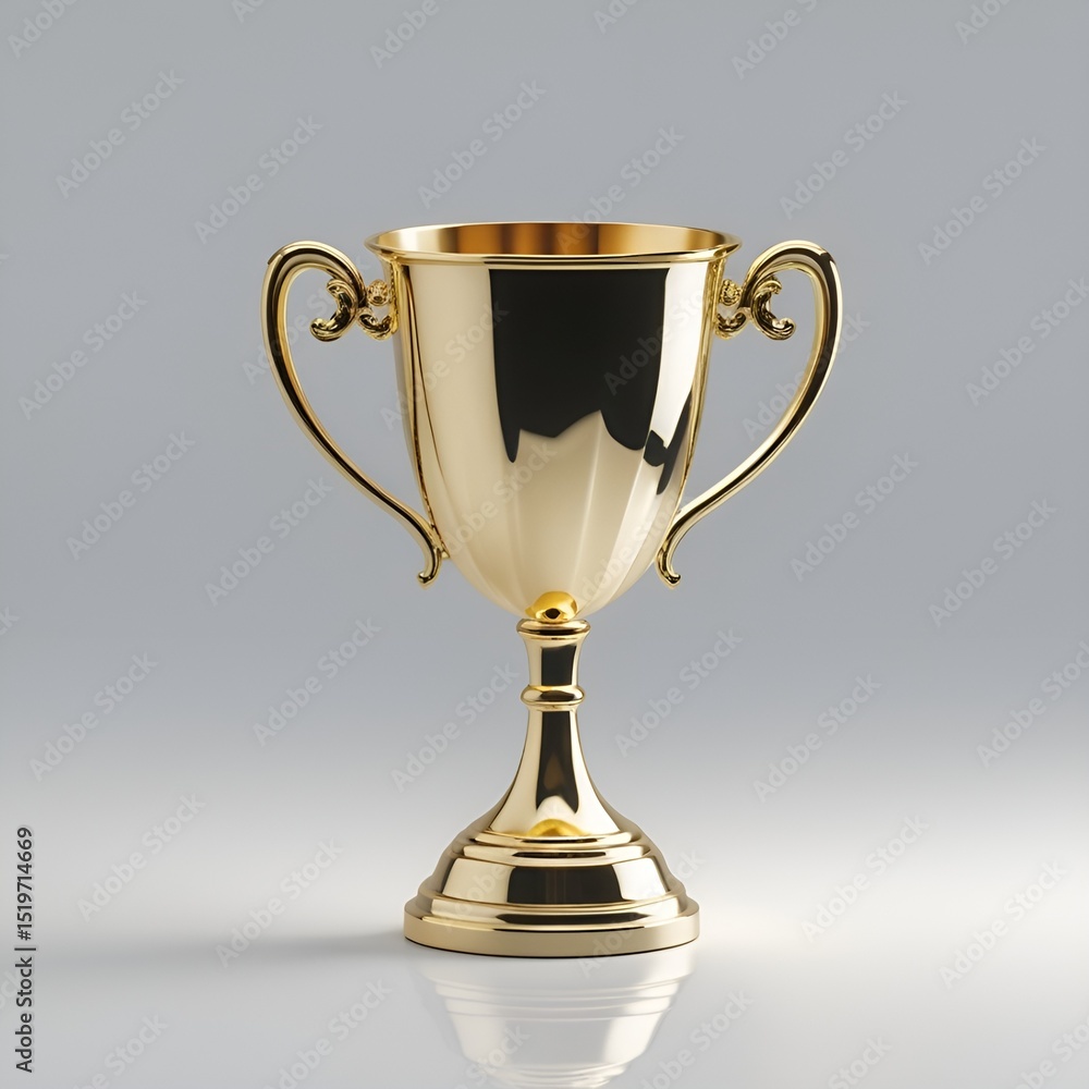 Golden Trophy Cup on Transparent White Background for Award and Victory Golden Trophy Cup on Transparent White Background for Award and Victory