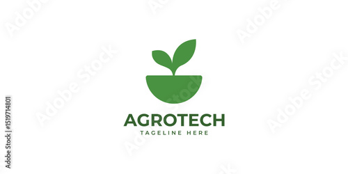 Simple Agro tech logo design, Leaf logo design, Nature logo design template