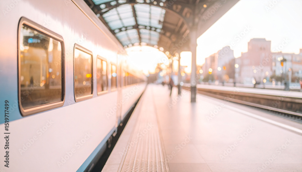 Obraz premium Train tracks and sunlight