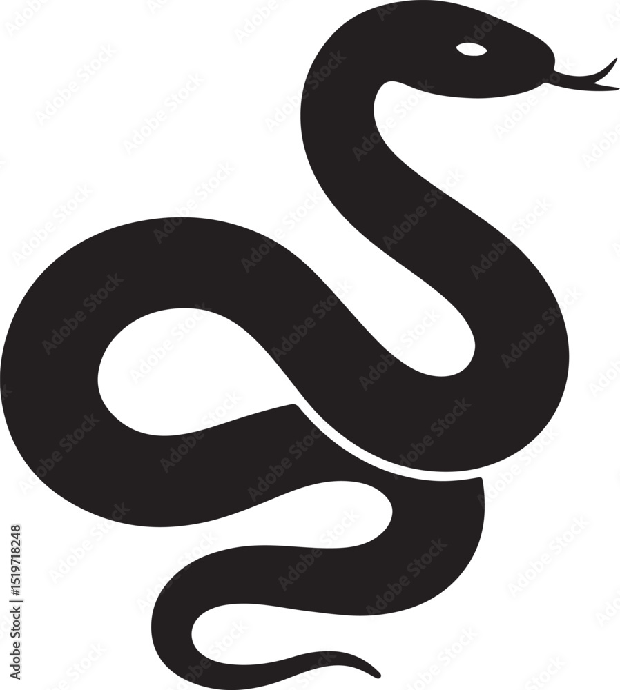 Naklejka premium black and white snake