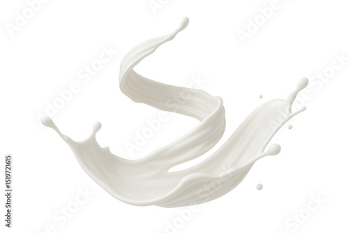 A white liquid splashing out of a container. The splashing liquid is white and it looks like it's coming out of a bottle