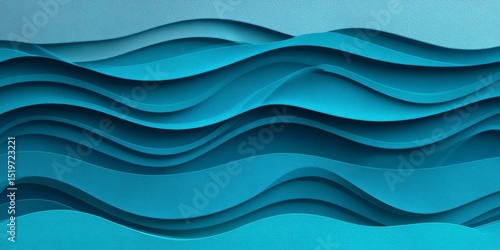 Fototapeta Naklejka Na Ścianę i Meble -  Abstract Wave Pattern with Smooth Shapes and Graduated Colors, Inspired by Tranquil Blue Oceans