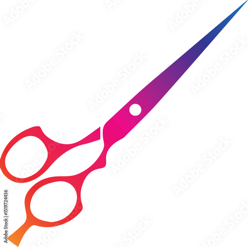 Scissors icon design, Simple scissor silhouettes in different styles, clippers icon